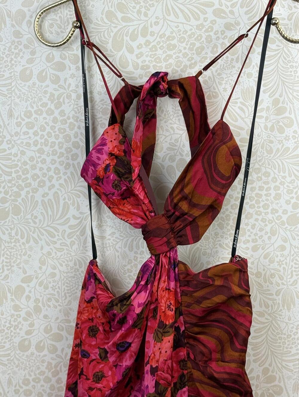For Love & Lemons Red and Pink Cutout Rita Midi Dress - Size - Medium - NWT - Picture 7 of 8